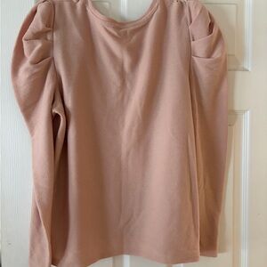 Nine West Dusty Rose Long-Sleeve Puff Shoulder Top